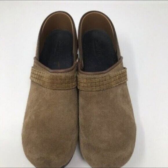 Sanita clogs womans brown suede US8 EU39 BoxS basket weave - Picture 3 of 6